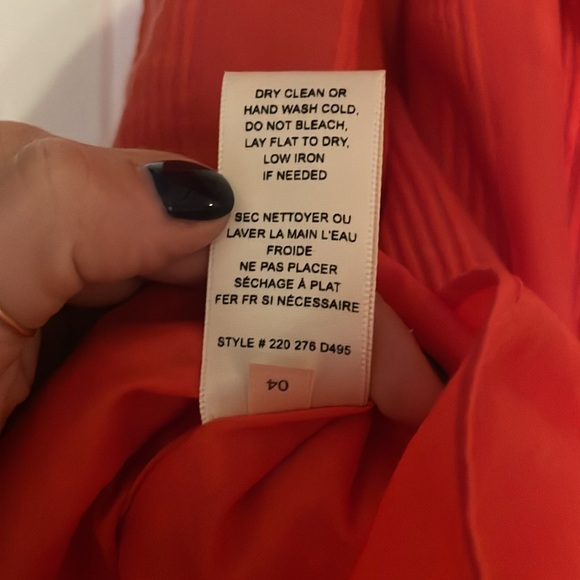 Rebecca Taylor Coral Striped Wrap Mini Dress Women’s 4 Sleeveless Cotton - Picture 7 of 7